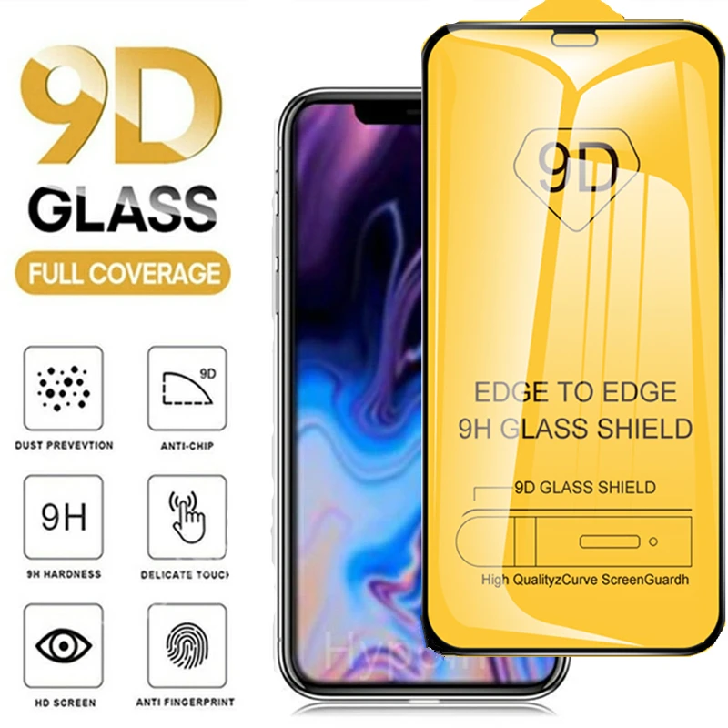 

Full Cover Protective Glass On For iPhone 11 7 8 6 6s Plus SE 2020 Screen Protector For iPhone X XR XS 11 12 Pro Max Glass Film