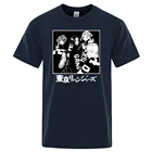 Футболка мужская хлопковая, с принтом Токийские мстители, в стиле аниме, черная, лето футболки с коротким рукавом г.
