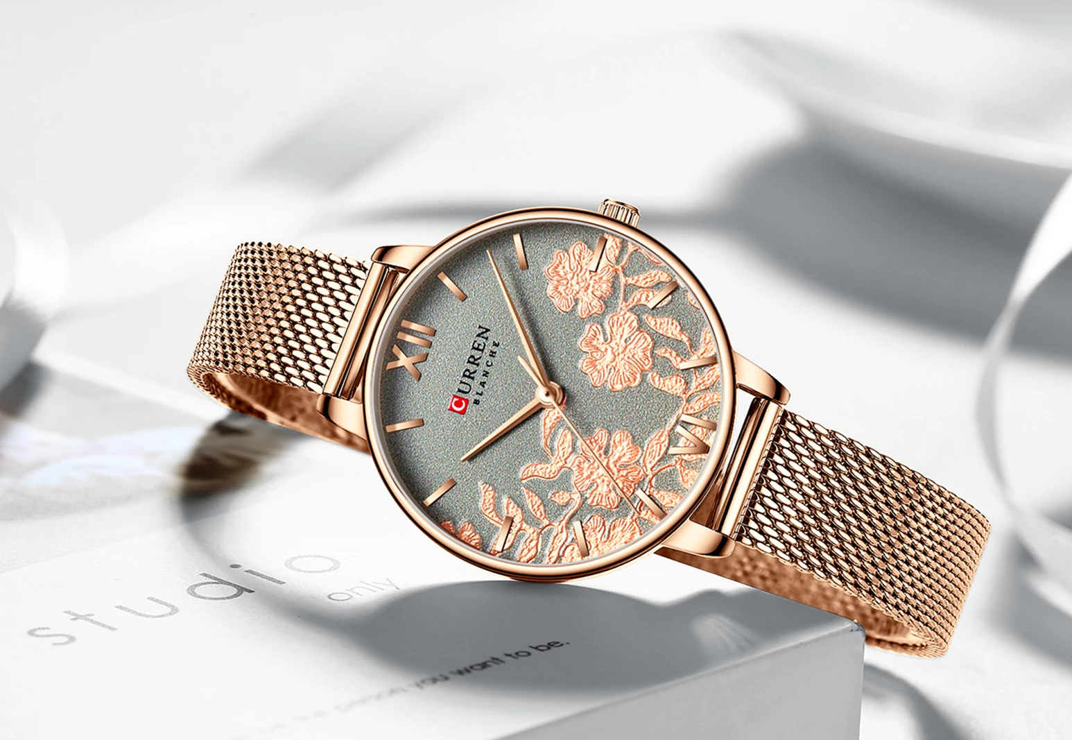 

CURREN Women Watch Luxury Rose Gold Stainless Steel Bracelet Watch Fashion Decent Womens Quartz Watches Ladies Clock reloj mujer
