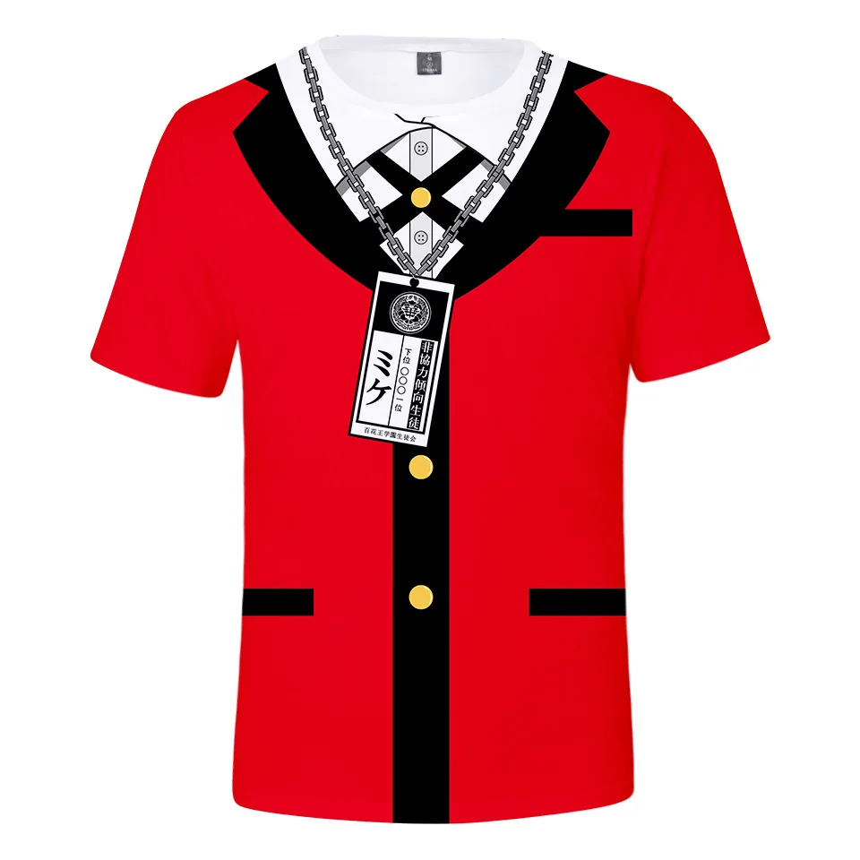 Kakegurui/одежда с аниме для детей от 3 до 14 лет Детская футболка короткими рукавами