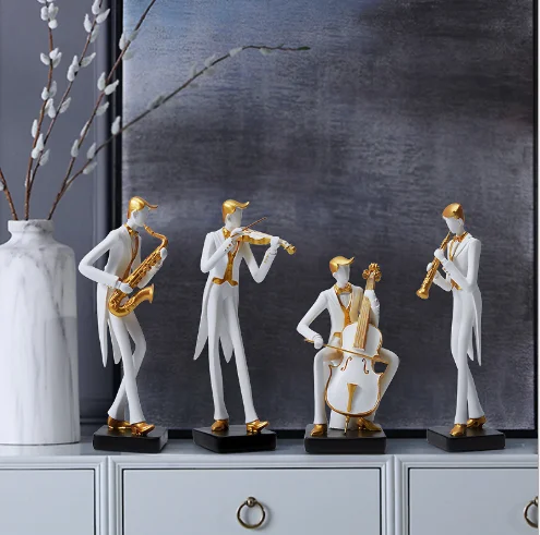 Современная музыкальная персонаж люди украшение дома скрипка фортепиано