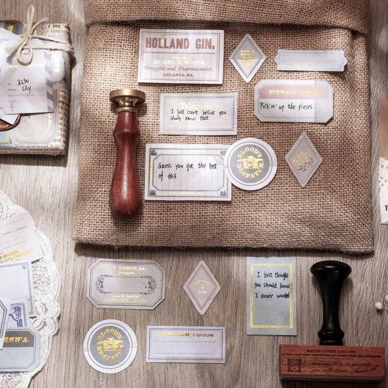 

Набор винтажных бумажных наклеек для рукоделия, 20 шт.