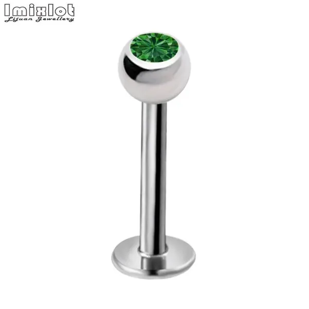 Dark Green Imixlot 10 шт./лот хрустальный шар Лабрет кольцо губы пирсинг для хрящевой части уха губы серьги пирсинг Ombligo уха пирсинг ювелирные изделия для тела - Окраска металла: Dark Green