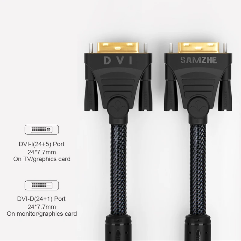 Кабель SAMZHE 1080P DVI 24 + 1 модель 18 контактов один двойной м/1 5 м/2 м/3 м/5 м/8 м/10 м адаптер к