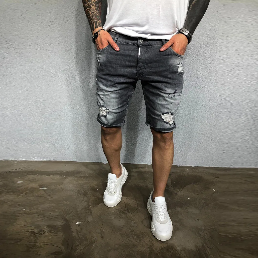 JAYCOSIN новинка 2019 мужские джинсовые шорты с дырками индивидуальные штаны модные