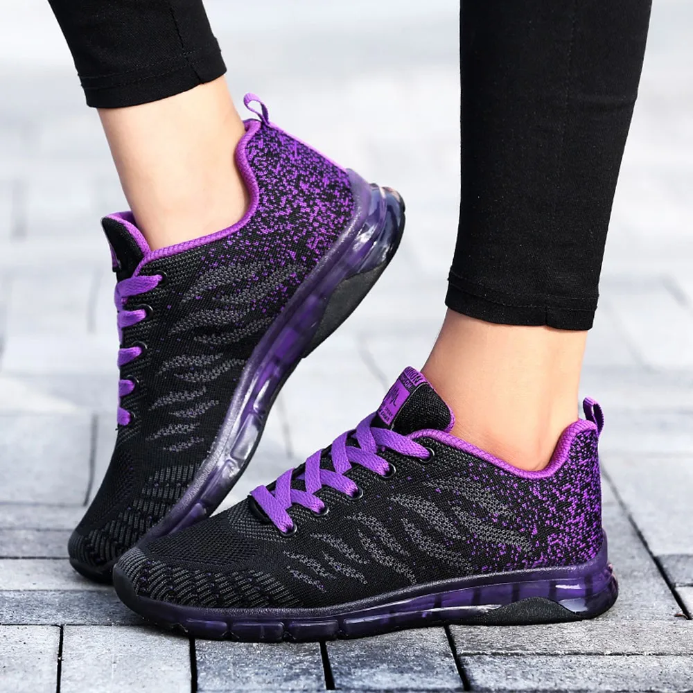

Fashion Women Lightweight Sneakers Shoes Outdoor Sports Shoes Breathable Mesh Comfort Shoes Air Cushion Lace Up Zapatos Mujer