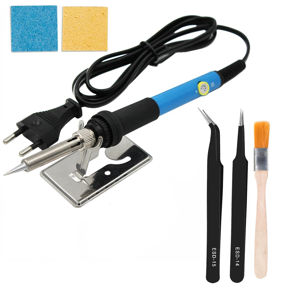 60W Adjustable Temperature Electric Soldering Iron 220V EU Plug Welding Solder Rework Station Heat Pencil Tips Repair Tool | Инструменты