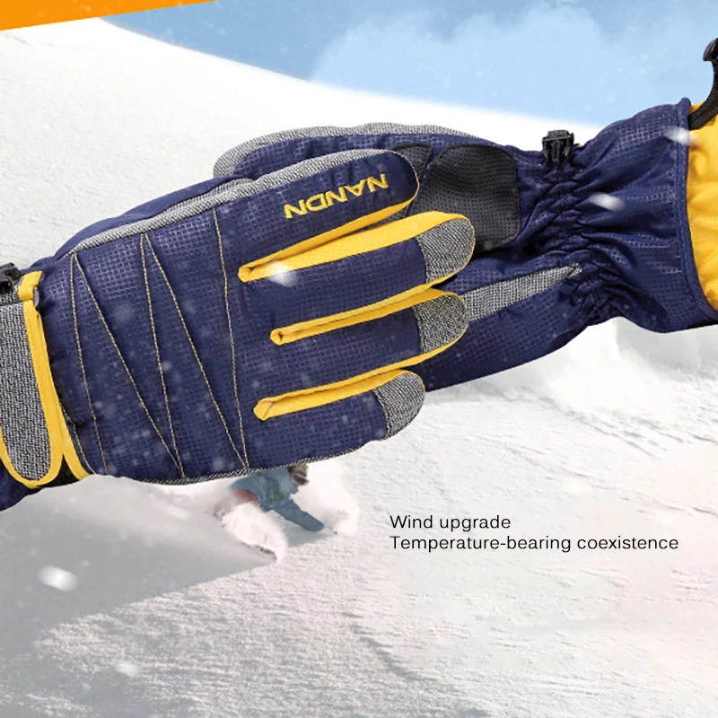 Лыжные перчатки удобные мужские и женские плотные зимние варежки для защиты от