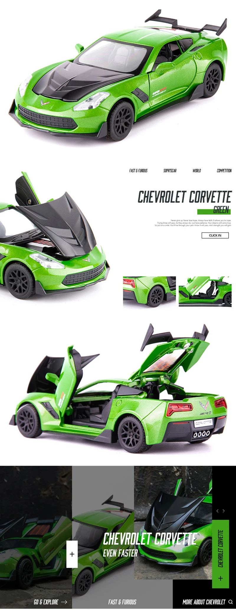 1:32 Corvette Diecasts& Toy vehicles сплав оттягивающийся автомобиль игрушки Модель со звуком и светильник игрушечные машинки для детей Подарки