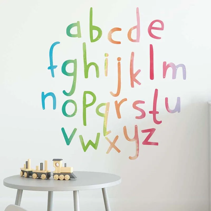 Мультяшная английская стена для писем стикер s детских комнат Английский алфавит
