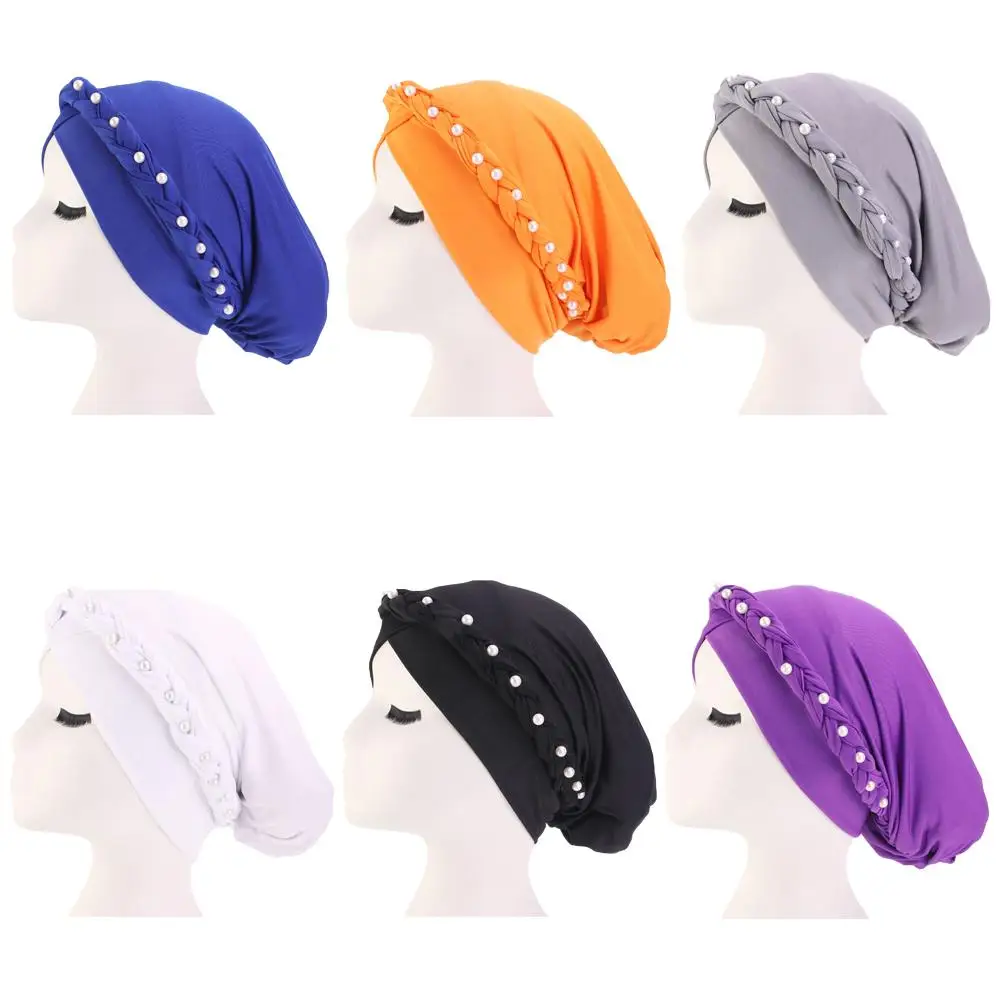 Мусульманские женские бусы эластичная тюрбан шапка после химиотерапии Кепка