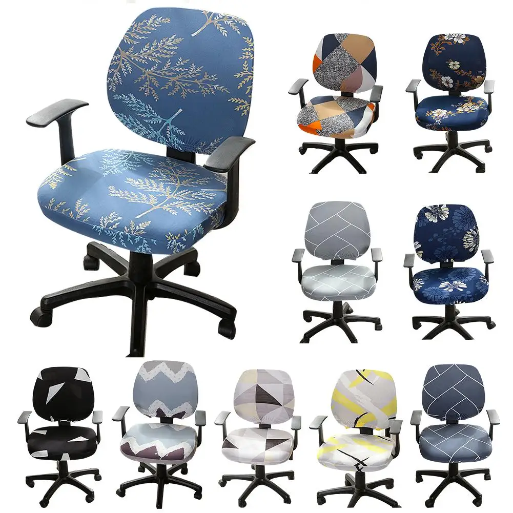 

Office Stretch Chair Covers Anti-dirty Rotating Computer Seat Chair Cover Removable Slipcovers For Office Seat Chairs 2pcs/set