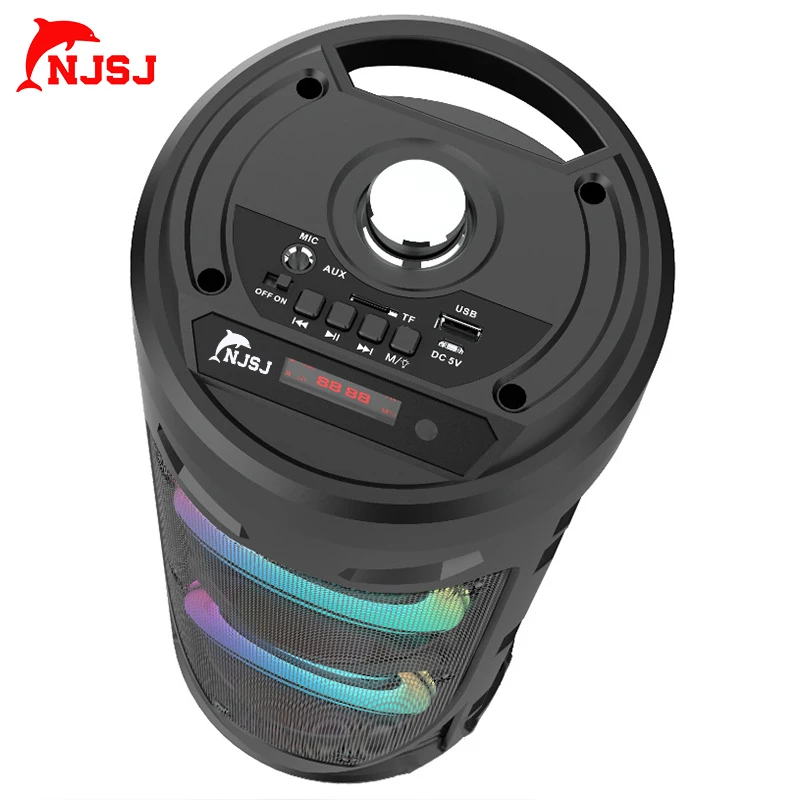 NJSJ Speakers Bluetooth Party 30W Portable Big Power Stereo Subwoofer Outdoor with Microphone and Remote Control | Электроника