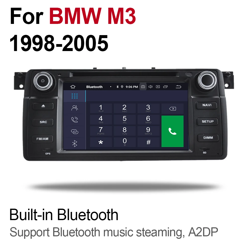 Автомобильный мультимедийный плеер 2 Din Android 9 Авторадио для BMW M3 1998 ~ 2005 DVD GPS 8 ядер 4