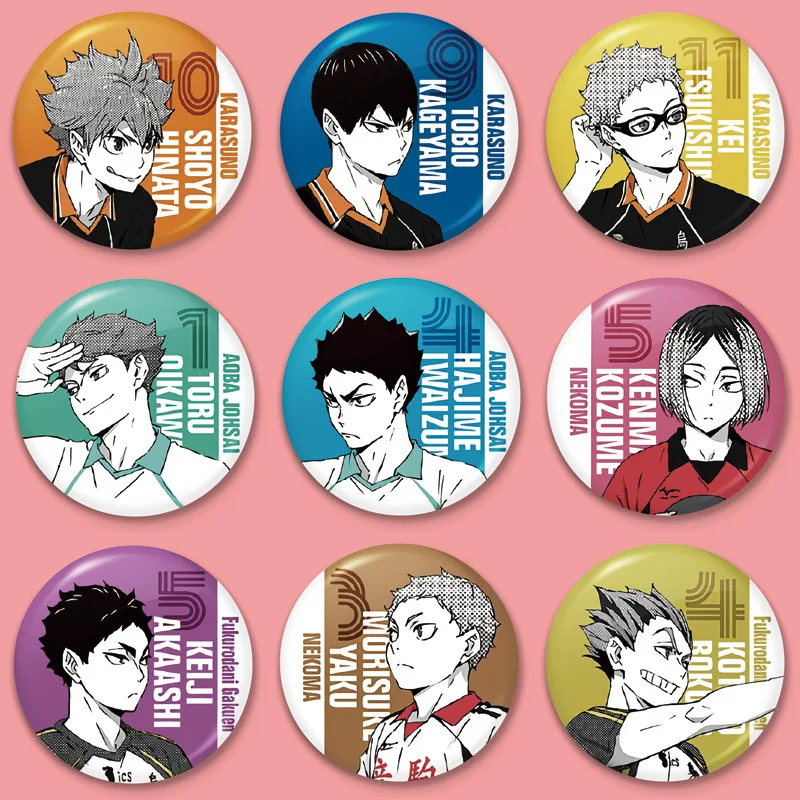 Аниме Haikyuu! Эмалированная булавка для волейбола мальчиков косплей-бедж