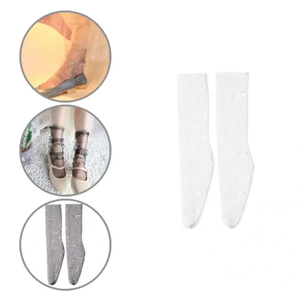 

Стильные женские чулки, прозрачные, элегантные, прозрачные, средней длины, тюлевые носки, носки, тюлевые носки