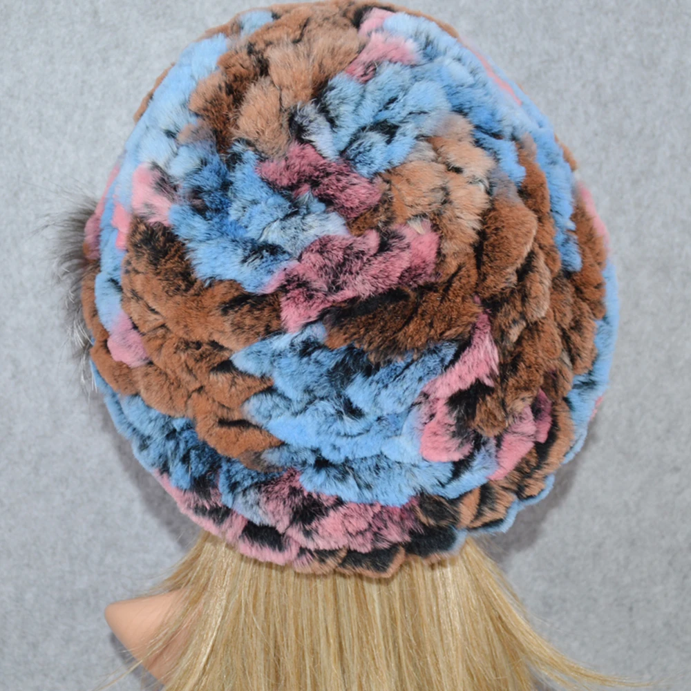 Женская меховая шапка для зимы из натурального кролика Рекс лисы 2019 новые модные