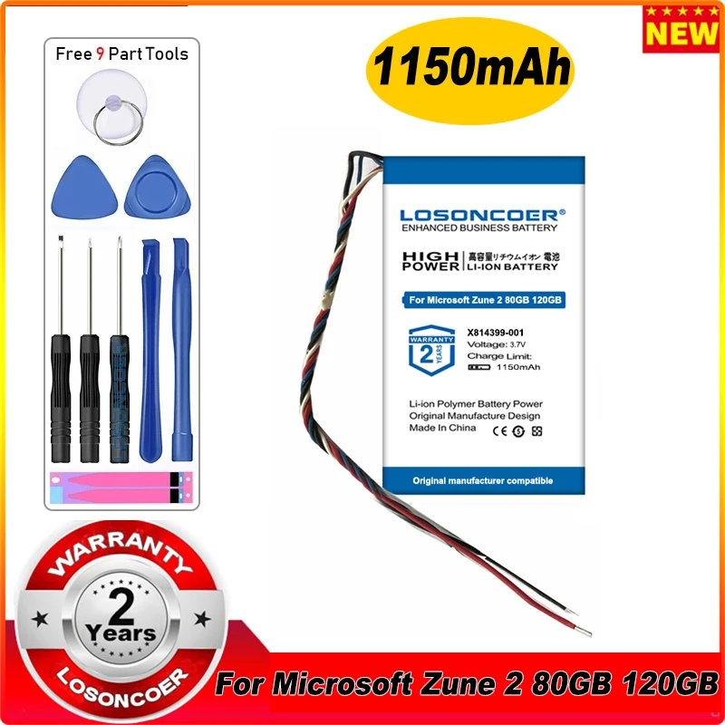 LOSONCOER 1150 мА/ч X814399-001 для Microsoft Zune 2 80 ГБ 120 MP3 Батарея | Электроника