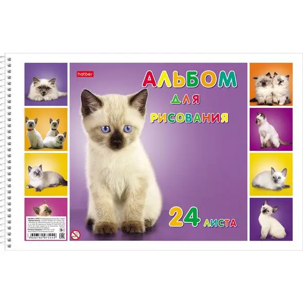 Набор альбомов для рисования Hatber &quotМилые Котята&quot 24 л. х 5 шт. А4 спираль
