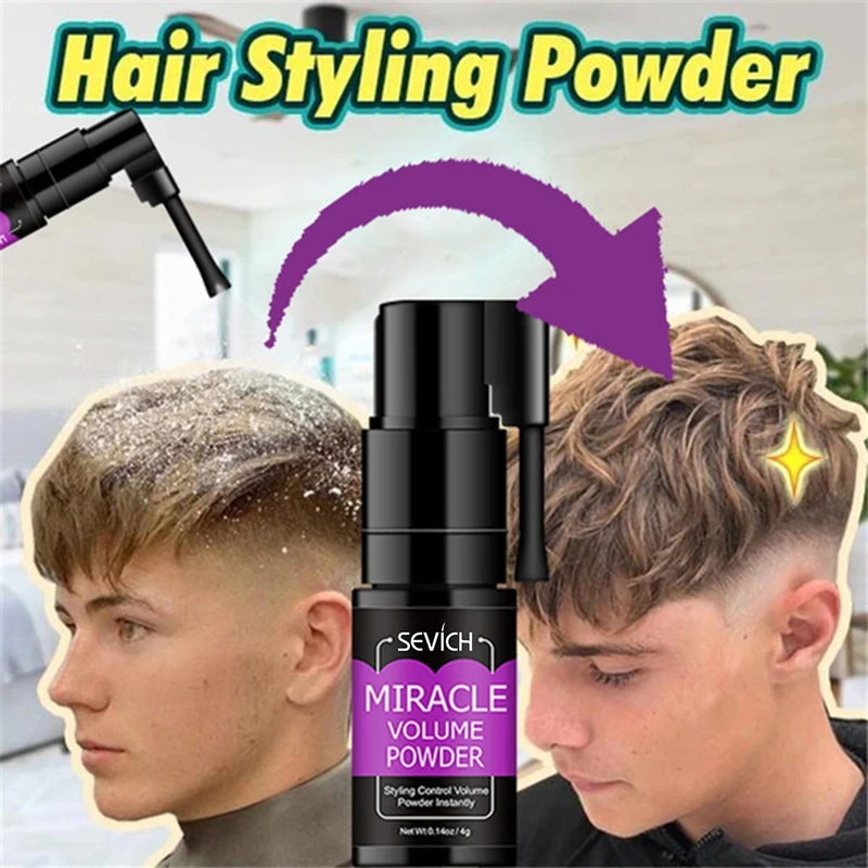 

Men Womens Fluffy Hair Powder Volume Up Hair Styling Powder 360° Rotatate Spray Refreshing Remove Oil Modeling Hairdressing Tool