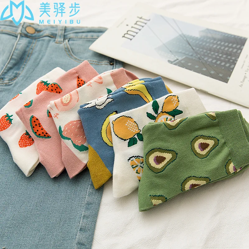Women's Cotton Fruit Socks 12 PAIRS PER SET Spring and Summer Socks Japanese Series