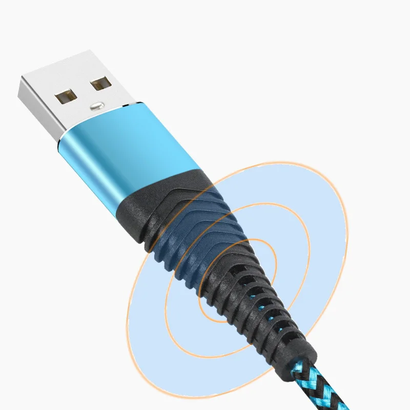 Usb-кабель для iPhone X XR 8 7 Plus 2.4A быстрое зарядное устройство нейлоновый материал 1 м