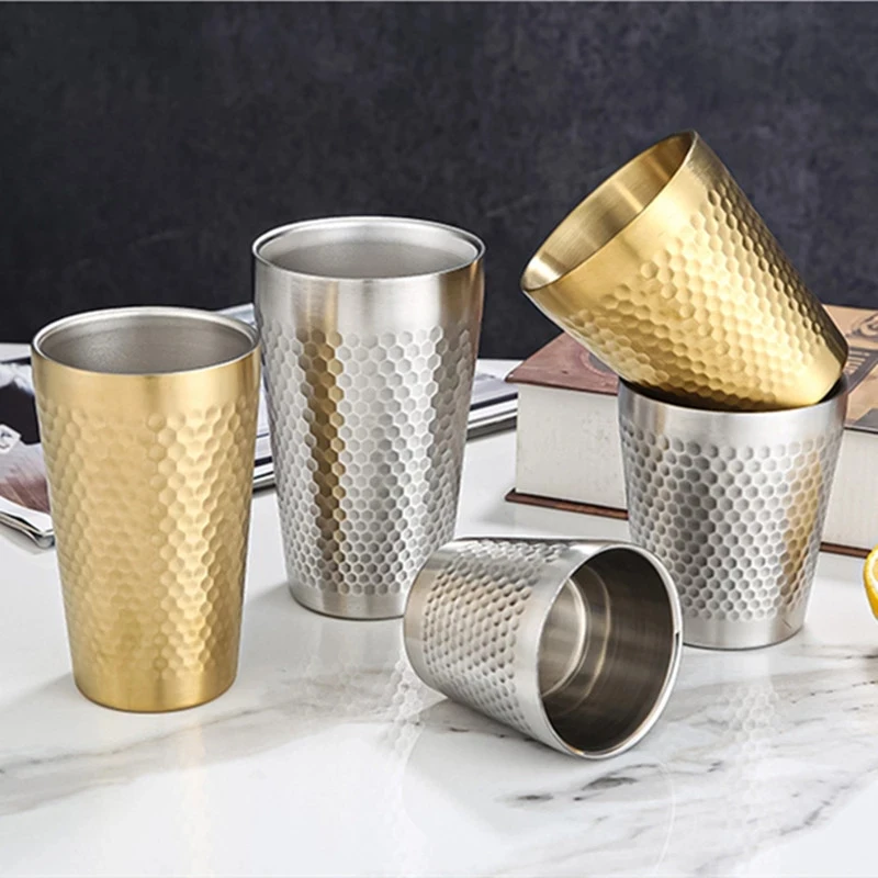 

Stainless Steel Cups Insulation Anti-Scalding Water Mug Cups Unbreakable Metal Drinking Beer Coffee Tea Cup