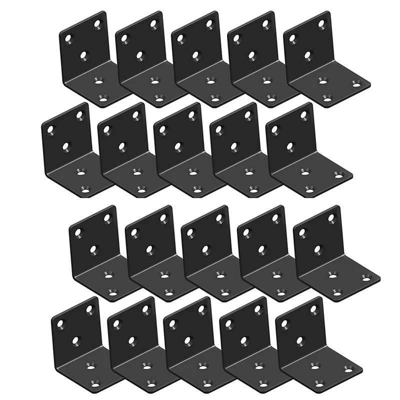 

20Pcs Stainless Steel Angle Brackets,40MM Heavy Duty Wide Corner Brackets 90Degree L Shape Bracket for Wooden Frame Bed