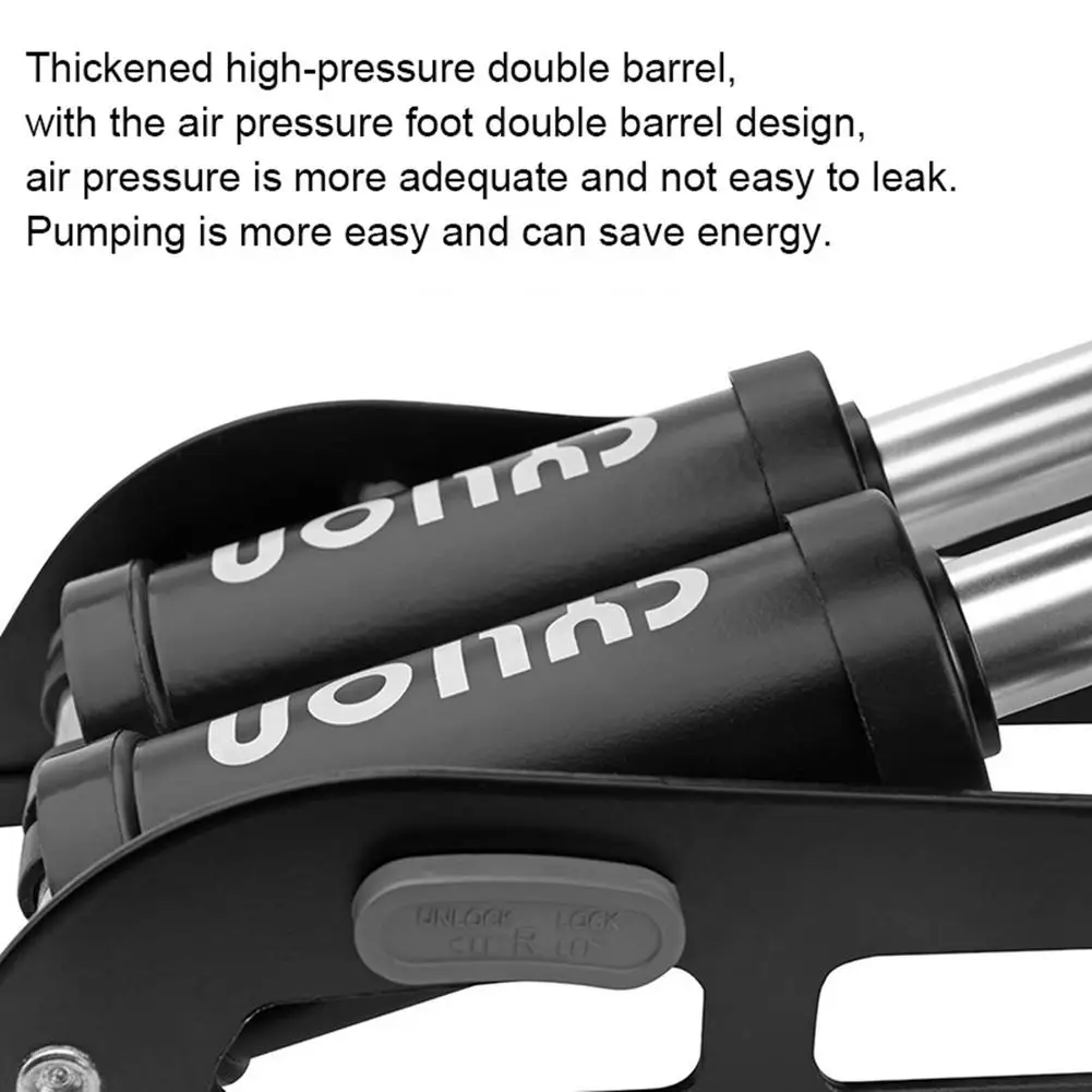 

Double Barrel Foot Pump Portable Bike Pump Collapsible With Smart Valve Head Bike Accessories Pool Bicycle MTB Bike Air Pump