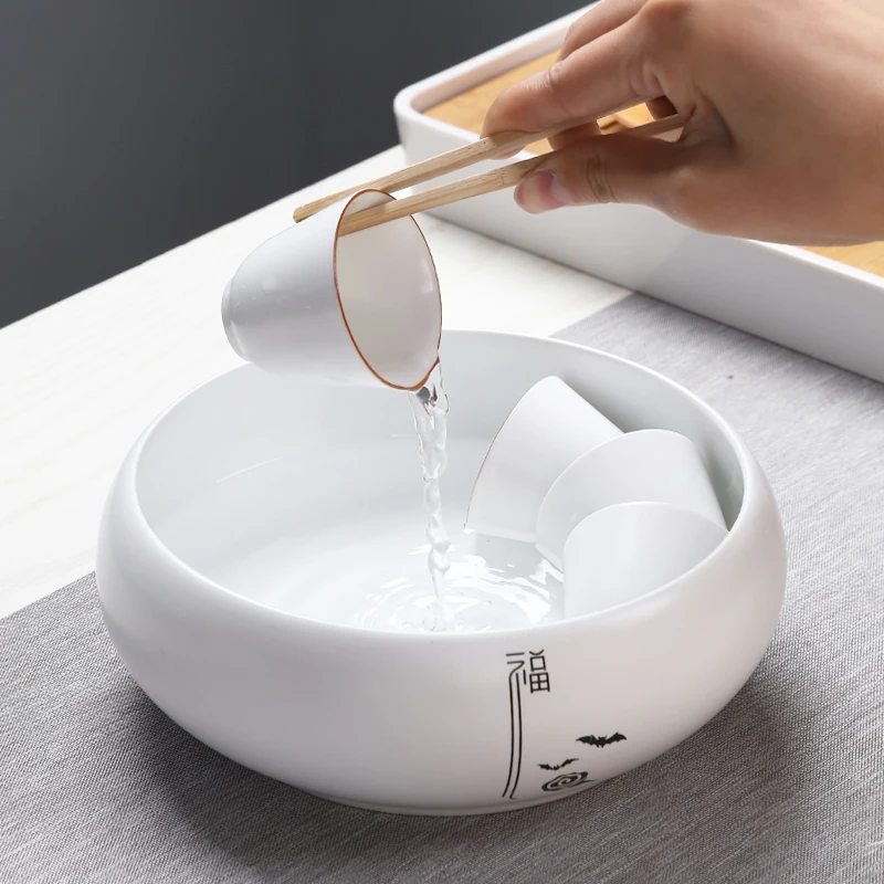 

Бытовая китайская чайная чашка, большая чайная чашка, украшение, керамический набор для мытья чая, аксессуары, чайная посуда из селадона DH50C