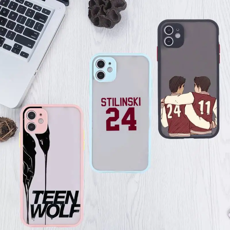

Teen Wolf Phone Case For iPhone 12 11 Mini Pro XR XS Max 7 8 Plus X Matte transparent Pink Back Cover