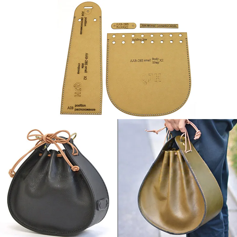 Leather Craft Personality Shoulder Bags Handbag Crossbody Bag Sewing Pattern Hard Kraft Paper and Acrylic DIY Template 19cm*16cm