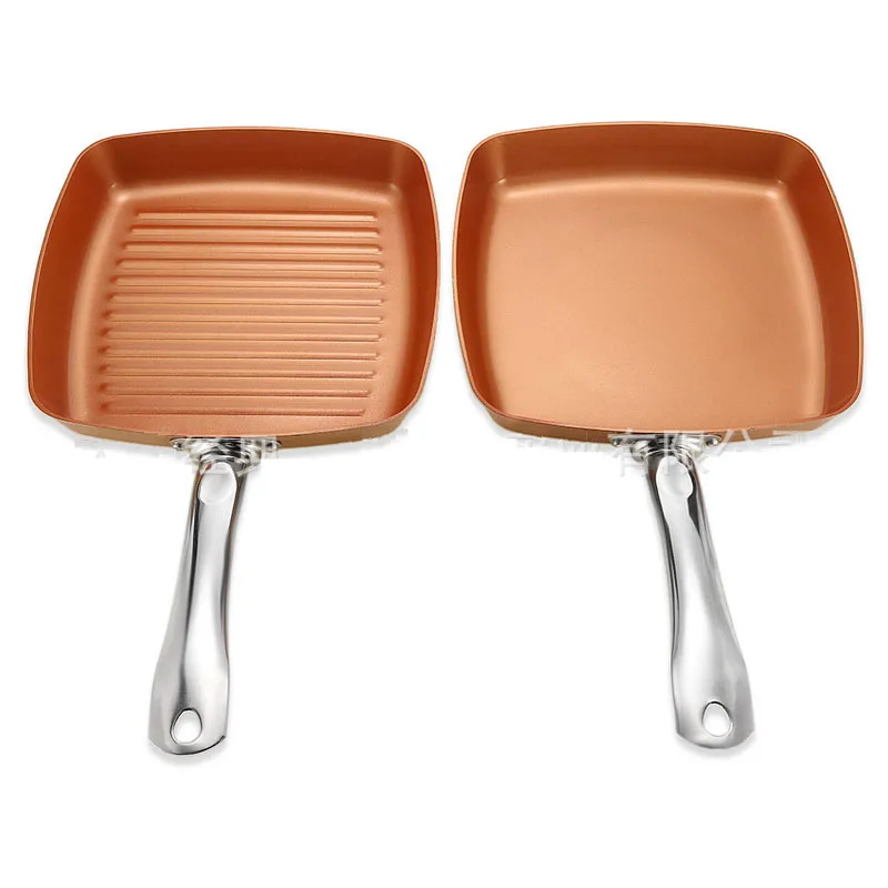 

Square Fry Pan Non-Stick Cookware No Lampblack Domestic Cook Pot Universal Stoves Aluminum Steak Eggs Delicious Food Household