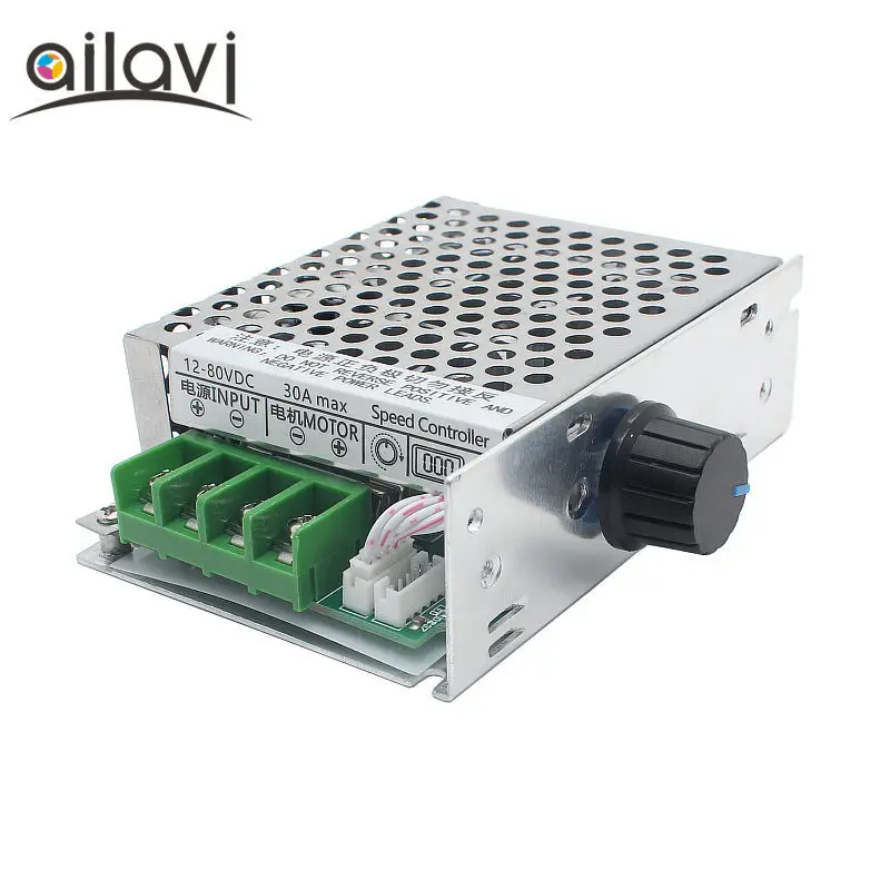 

PWM High Power Controller DC Motor Governor 2V24V36V48V80V30A Potentiometer with Switch