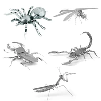 3d metal puzzle insect dragonfly praying mantis scorpion tarantula model kits assemble jigsaw puzzle gift toys for children