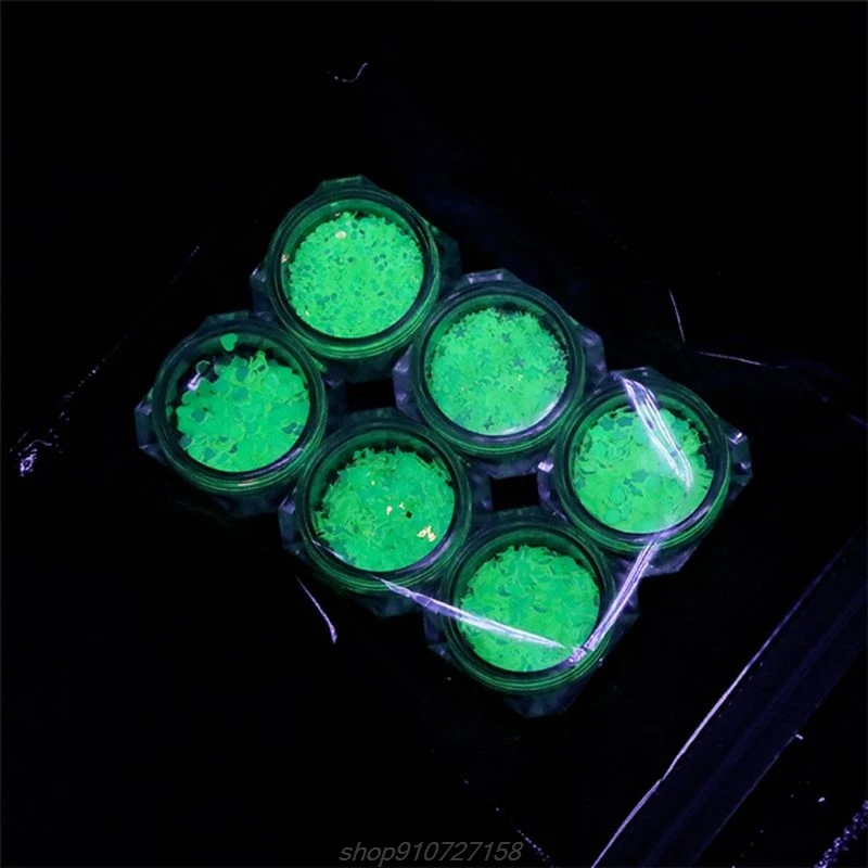 

6 Bottle Luminous Sequins Glow In the Dark Glitters Fluorescent Sequins Resin Jewelry Findings Nail Art Craft J09 21 Dropship
