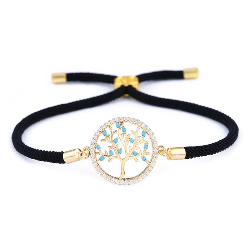 Женский и детский браслет Cpop с подвеской из красных нитей золотым горным