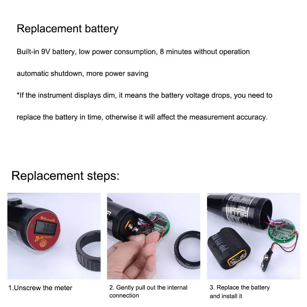 Измеритель влажности для почвы YIERYI портативный измеритель фруктов и яиц рН метр 3