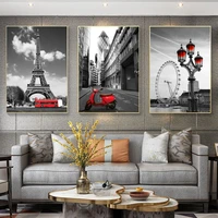 europe city building picture art canvas painting wall art scenery posters and prints for nordic living home room decor
