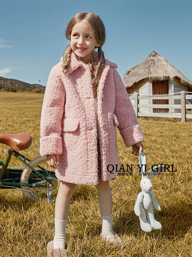 Пальто для девочек на осень и зиму детское летнее Новое Детское шерстяное пальто