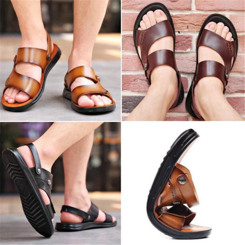 

thick-soled mens sandals fashion platform sandals men shoes breathable casual bottom men's slippers non-slip beach shoes