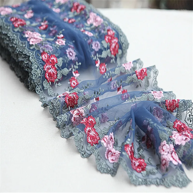 2 ярдов деликатной эластичной кружевной отделки высокого качества ткани DIY