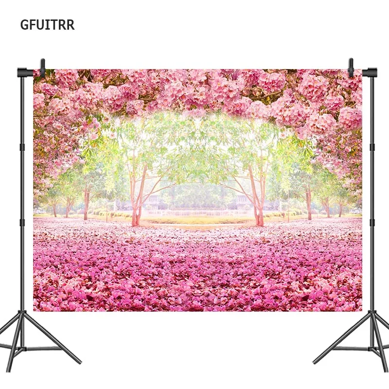 GFUITRR розовая Цветочная стена фотография фон для свадьбы дня рождения вечеринки