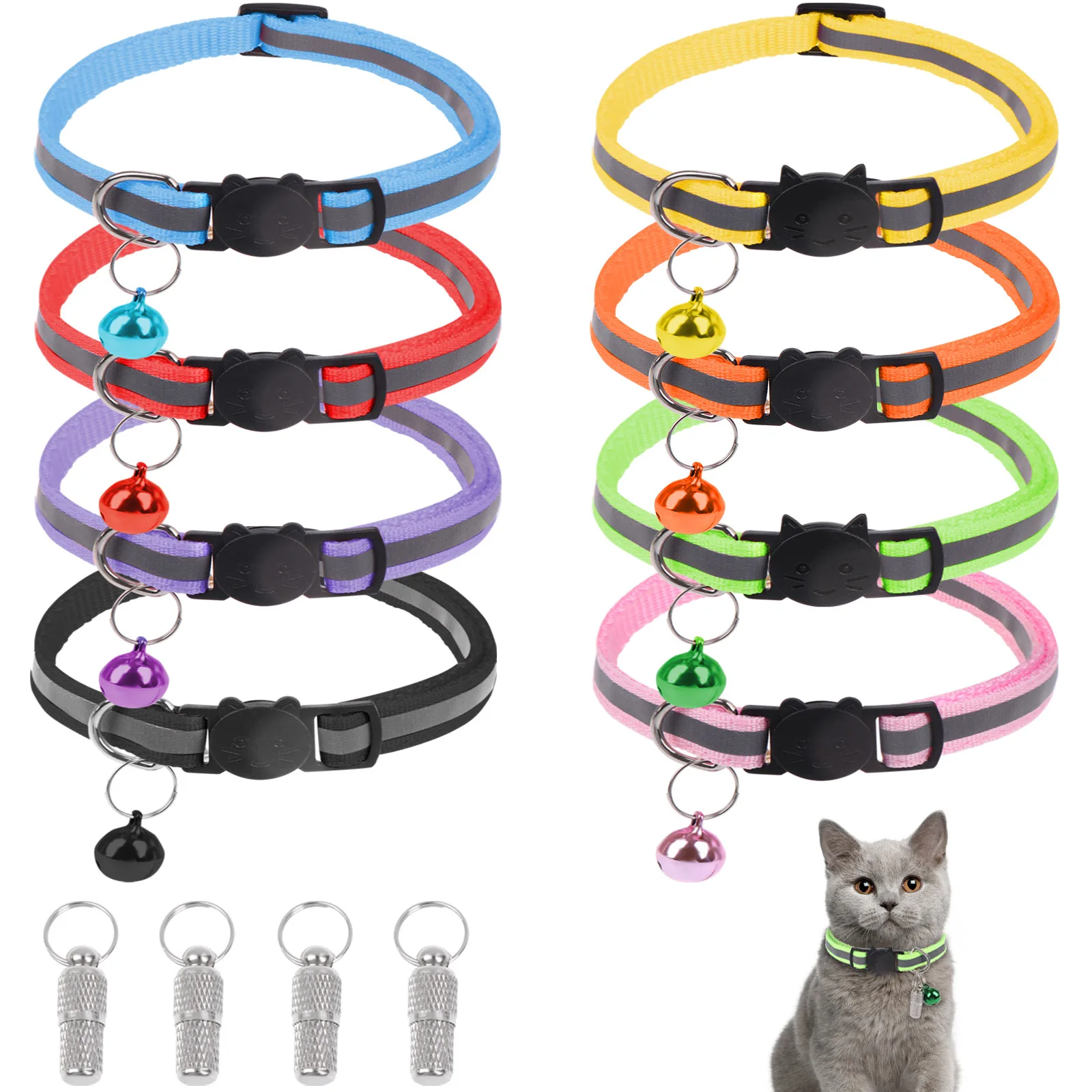 

Collars for Cat Collar With Bell Adjustable Necklace Cat Puppy kitten Collar Dropshipping Pet Cats Collar Perro