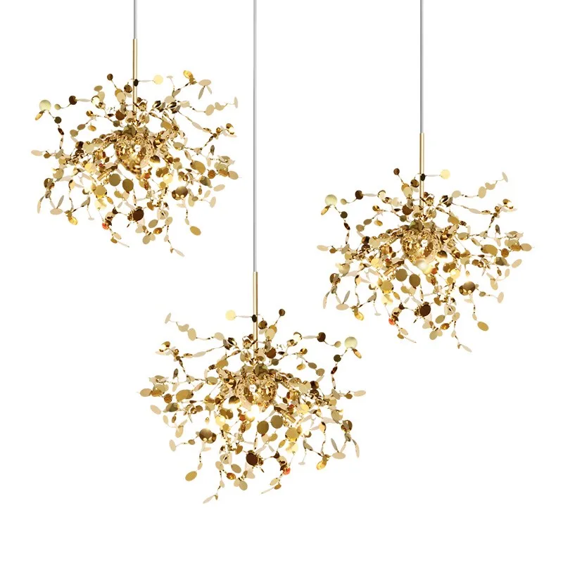 

Modern Dinning Room Pendant Lighting Luxury Stainless Steel Gold/chrome Pendant Lamp Decoration Terzani Argent Light Fixture