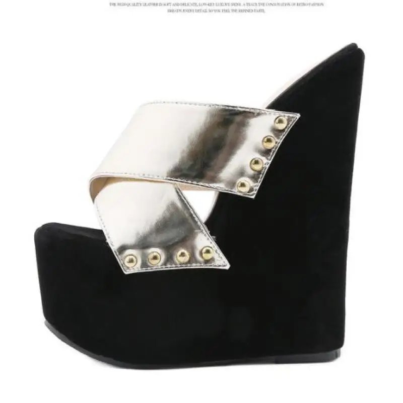 

Spring New Rivet High Heeled Women Sandals Wedges Heels Women Shoes