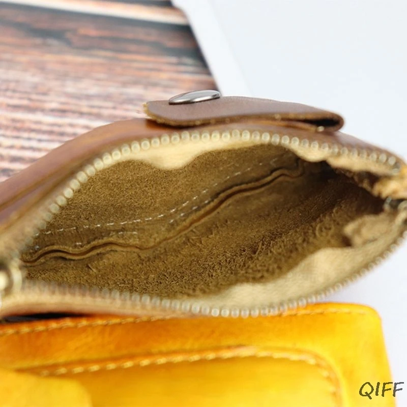 Кошелек для монет из натуральной кожи винтажный мини-кошелек на молнии сумка