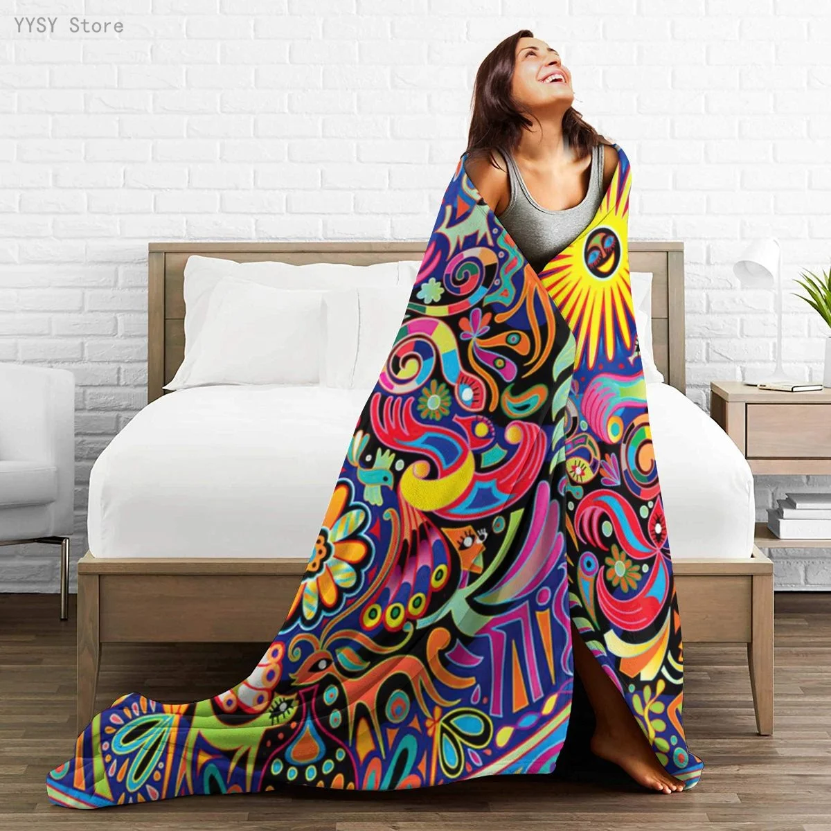 

Hippie (1) Anime printed Ultra-Soft Micro Fleece Blanket flannel throw Sherpa bedspread bedding sofa