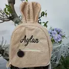 Рюкзак для малышей с индивидуальной вышивкой медведя, дорожная сумка с кроликом, Дошкольная сумка для детей, рюкзак с именем под заказ, сумка для покупок для женщин