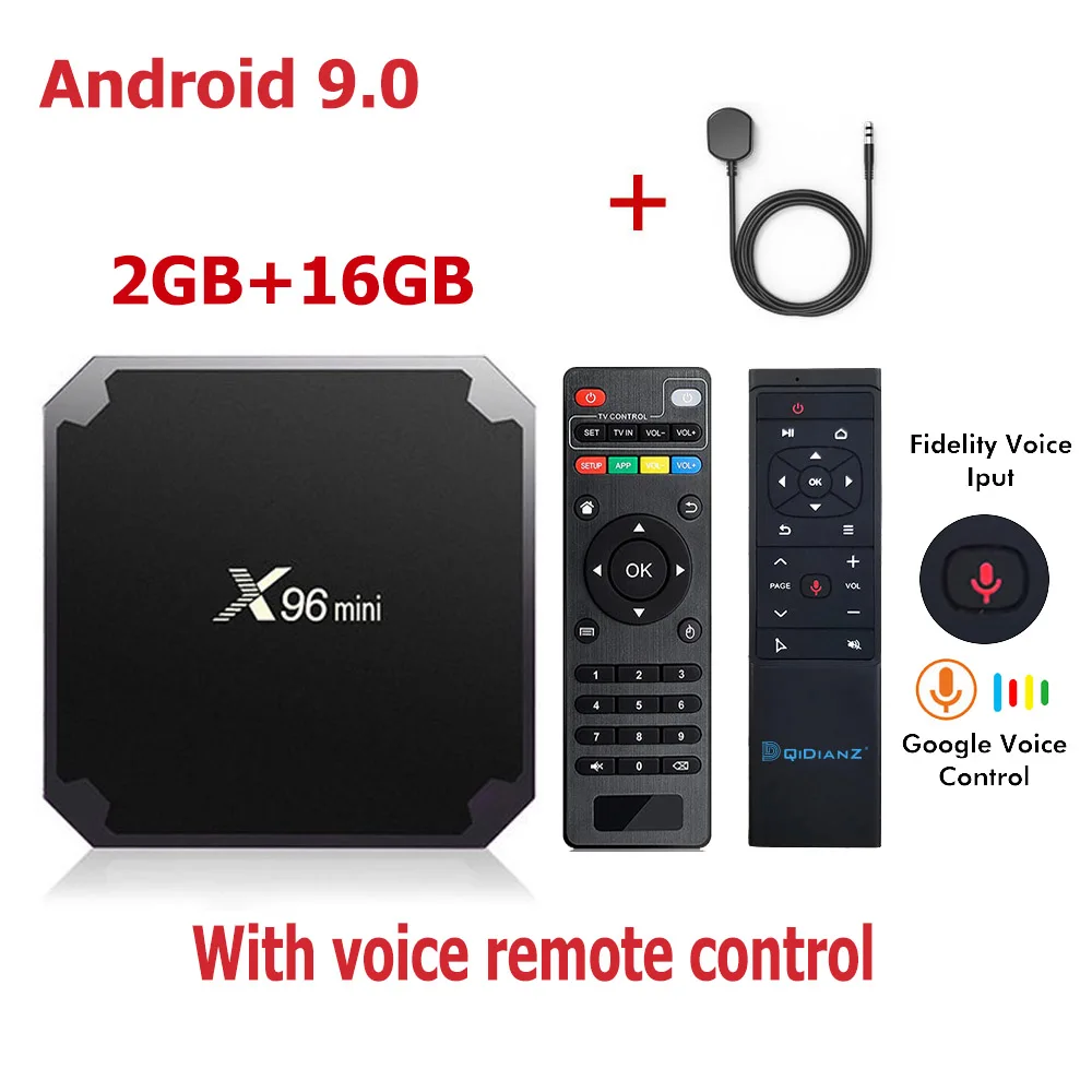 X96 Мини Android 9,0 Смарт ТВ приставка 2,4G Wifi S905W Четырехъядерный 4K 1080P Full HD Netflix медиаплеер 64 бит X96mini приставка - Цвет: 2G-16G-MT12-IR